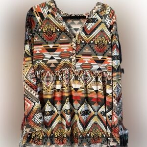 HEIMISH USA Multicolor Aztec Print Blouse